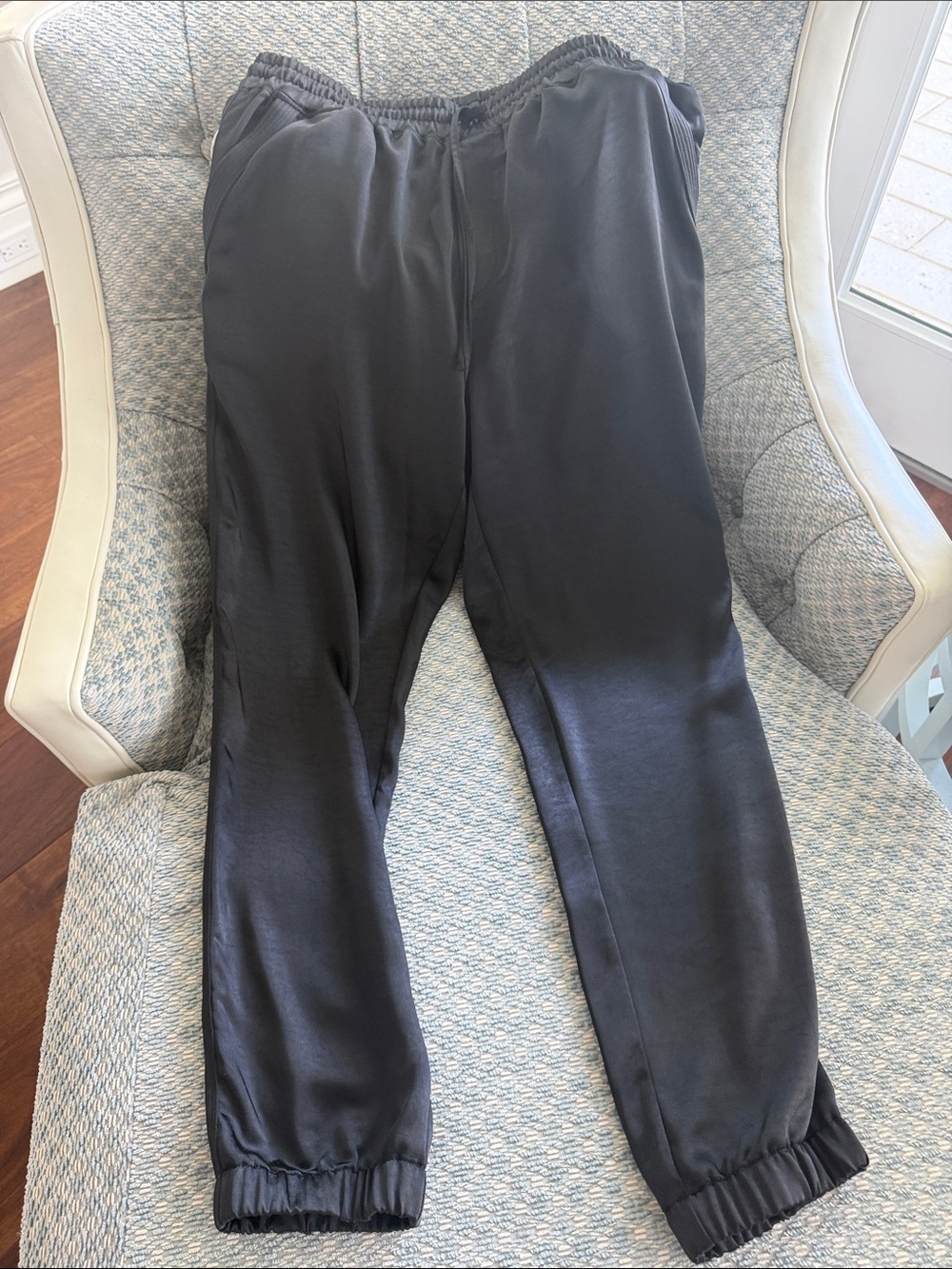 MELISSA NEPTON Black Satin-Look Jogger Pants